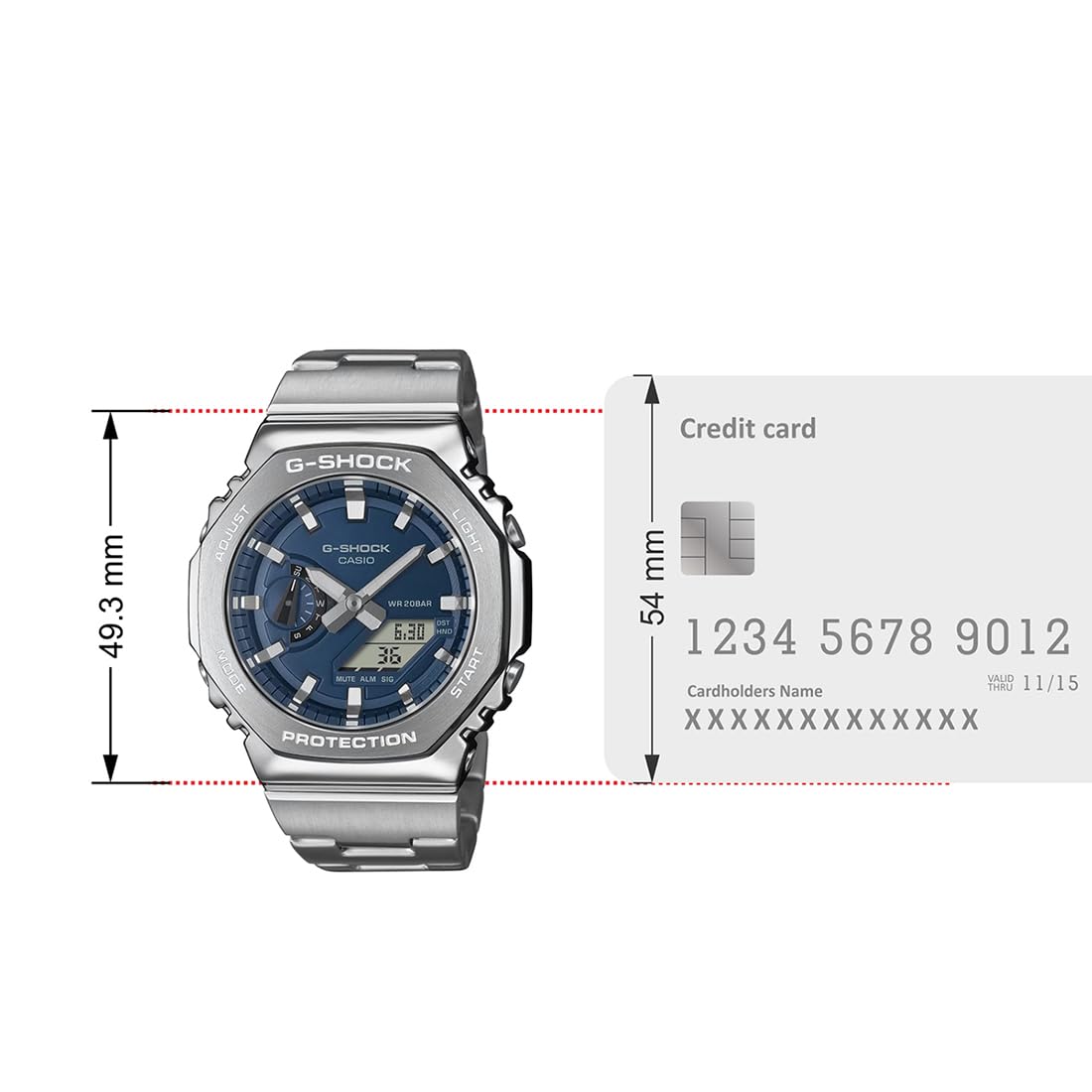 Casio G-Shock GM-2110D-2BDR Analog-Digital Blue Dial Men (G1614)