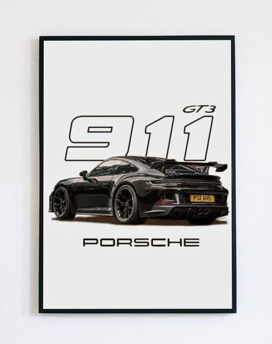 LAMIFRAME Porsche GT3 911 Car Poster
