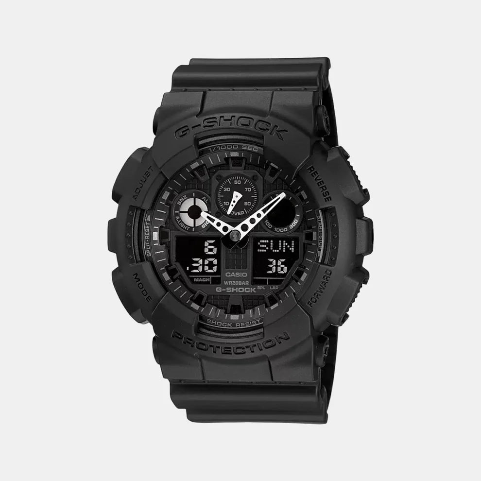 Men G-Shock GA-100-1A1HDR Black Analog-Digital Dial Black Resin Strap Watch G270